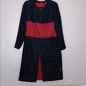 Ashro Tweed Color blocked Overcoat & Matching Dress women’s Size 6 medium set